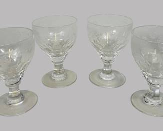 Set Of William Yeoward 'Cordelia' Crystal Water Goblets (4). H: 5 1/2, dia: 4 inches