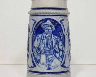 2 German Westerwald Style German Beer Stein translated Text Happy With Beer That We Praise The First Sip is Long Enough