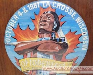 1 1981 La Crosse Oktoberfest Parade Marshall Plaque with 6 Button