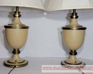1 Hollywood Regency Style Stiffel Brass and Tan