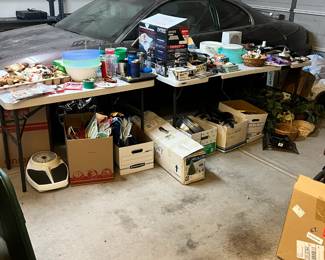(CAR NOT INCLUDED) vintage scale, fake plants, bowls, Christmas stuff, office supplies and more