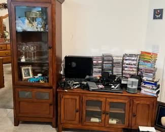 Entertainment Center and side hutch part of the John Elway Bassett Living Room Furniture Set