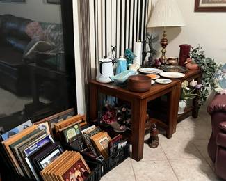 Tons of frames, plates, decor, collectibles, lamp and more
