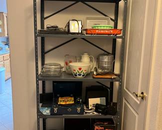 vintage kitchen items, vintage toaster, ice cream maker, typewriter, vintage cameras, vintage record player and more.