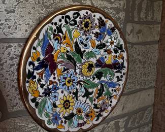 24kt Gold & Ceramic Wall Decor From Spain dated 1992.