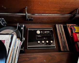 Teledyne Packard Bell Floor Model Stereo System With Turntable.