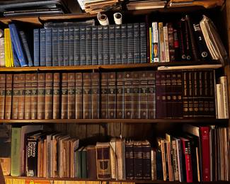 An assortment of Encyclopedia Sets and Vintage Books.