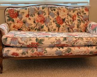 Ethan Allen Chippendale Camel Back Love Seat