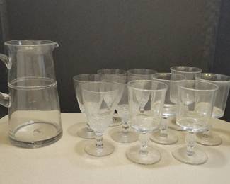 Glass Pitcher and Water Goblets