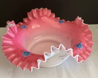 Victorian Hand Painted Bridal Candy Basket