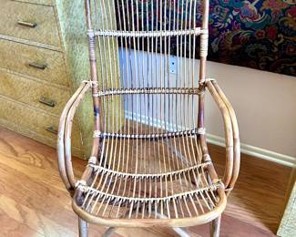 Mid Century Italian Bamboo Garden Chair