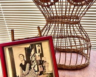 Photo of the Model with Vintage Wicker Mannequin