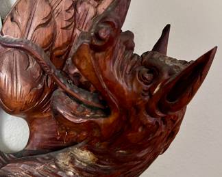 Antique Carved Dragon Mirror