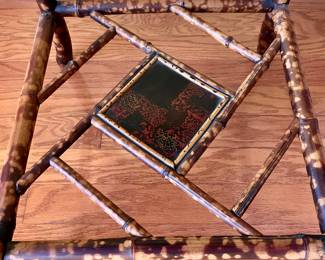 Late 19th c Lacquered Burnt Bamboo Tables