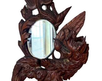 Antique Carved Dragon Mirror
