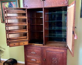 W.D. Allison Co. Antique Oak Physician's Cabinet