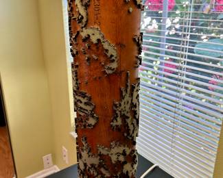 Antique Wood/Metal Wallpaper Roller Lamp