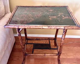 Late 19th c Lacquered Burnt Bamboo Tables