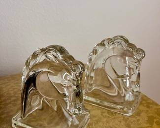 Pair MCM Glass Bookends