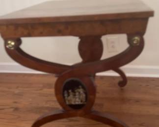 Burlwood Neoclassical Styled Side Table