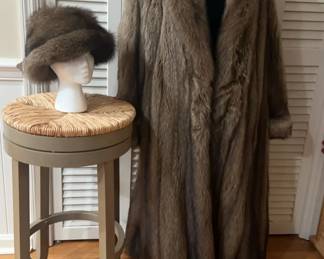 000 Vintage Diane Furs Full Length Male Fisher Fur Coat And Hat