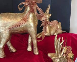Gold Leaf Deer Family