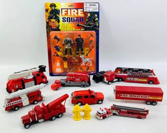 Fire Squad Play Set, Mattel Matchbox Toy Fire Engines & More