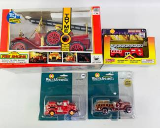 1914 Model T' Fire Engine, Die-Cast Metal Emergency Force Fire Engine & Santa's Workbench Fire