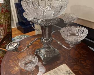 Crystal silver large silver plate