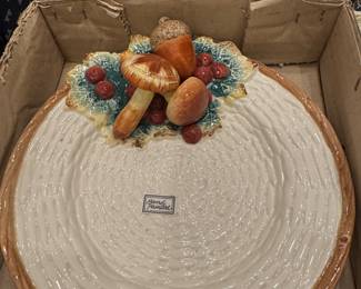 Set of Fitz and Floyd relish dish and covered soup bowls