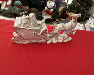 Mikasa Holiday Elegance Porcelain Fugrine of Santa and His Sleigh