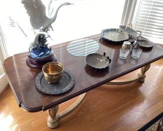 Wood Table with Glass Top