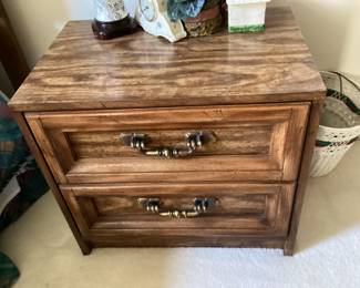 Wood 2Drawer Nightstand