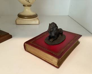 Vintage Patinated Bronze Lion Sculpture