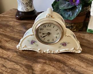 Bulova Vintage Porcelain desk Clock