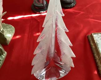 Simon Pearce Snowy Branches Evergreen Glass Tree