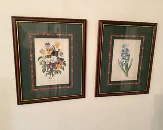 Wall Art Florals with Green Matt