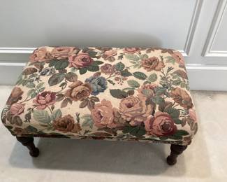 Vintage Floral Upholstered Foodstool