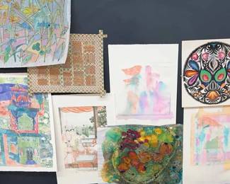 Various Pieces Of Artwork With Portfolio