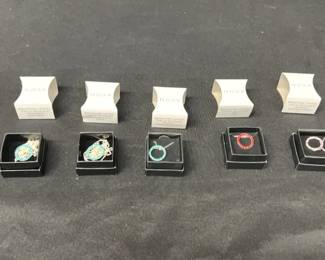 Avon Birthstone Crystal Circle Necklace Lot 3x December Topaz March July October Nov.