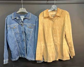 Jones Sport Jean Jacket Size XXL. Valerrie Separates Leather Jacket Size XL.