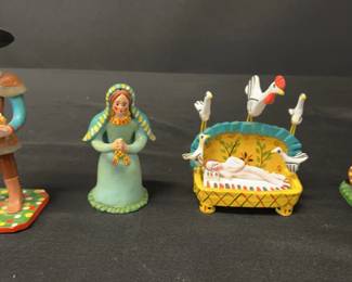Vintage Olaria Alfacinha Clay Figures 4 Figures Portugal