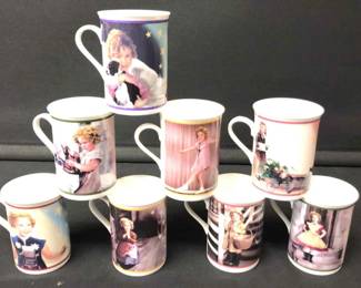 Set Of 8 Ceramic Shirley Temple Collectors Mugs