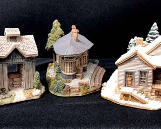 Three Lilliput Lane Realistic Miniature Handmade Models