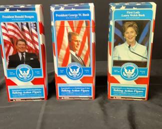 Toy Presidents Talking Action Figure Ronald Reagan Laura Bush George W. Bush