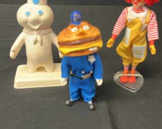 Vintage Advertising Figures Remco Ronald McDonald Officer Big Mac Pillsbury Doughboy