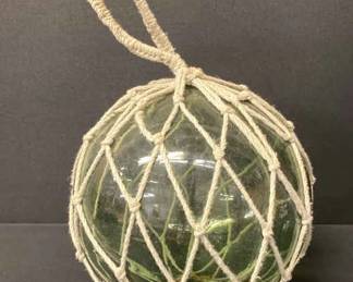 Hand Blown Glass Float with Corded Cover Loop