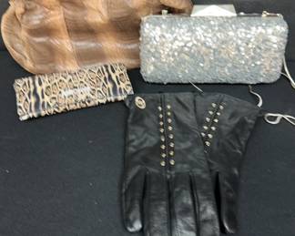 Evening Clutches Belle Badgley Mischka, Nine West Leather Gloves Michael Kors M