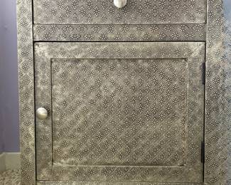 Embossed Metal Nightstand