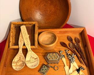 Unique wooden serving items